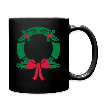Wreath Christmas - Full Colour Mug - black - Right
