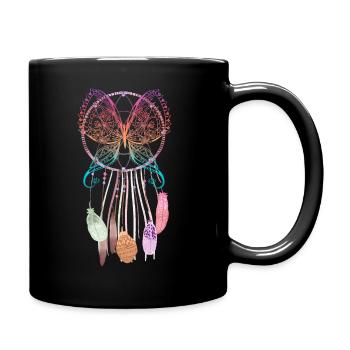 Schmetteling Traumfänger Hippie - Tasse einfarbig - Schwarz - Rechts