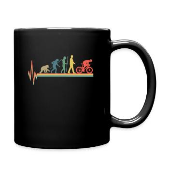 Biker heartbeat retro - Tasse einfarbig - Schwarz - Rechts
