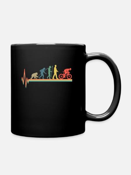 Biker heartbeat retro - Tasse einfarbig - Schwarz