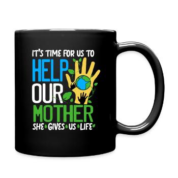 Climate Change Earth Day Environmental Protection Eco Organic Earth - Full Colour Mug - black - Right