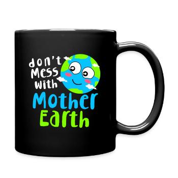 Climate Change Earth Day Environmental Protection Eco Organic Earth - Full Colour Mug - black - Right
