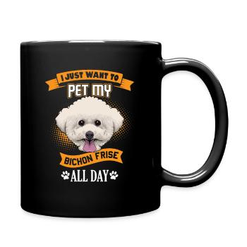 Bichon Frise - Tasse einfarbig - Schwarz - Rechts