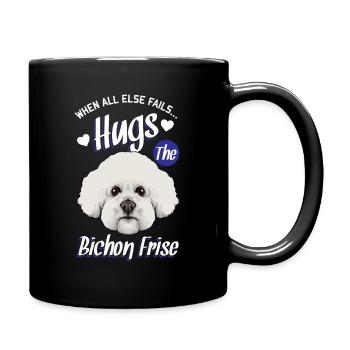 Bichon Frise - Tasse einfarbig - Schwarz - Rechts