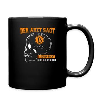 Bitcoin dans la tête - Mug uni - noir - Droite