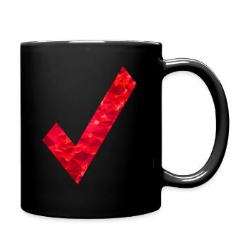 OK Häkchen - Tasse einfarbig - Schwarz - Rechts