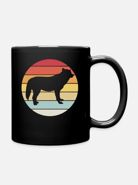 Wolf - Tasse einfarbig - Schwarz