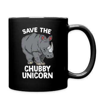 Nashorn Rhinozeros Rhino Chubby Einhorn Geschenk - Tasse einfarbig - Schwarz - Rechts