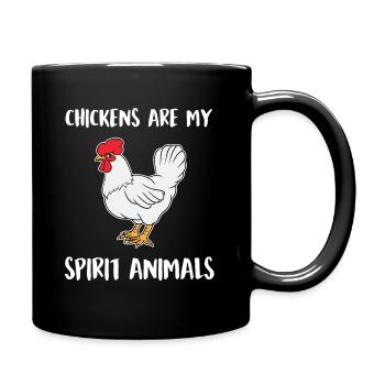 Poulet chuchoteur paysan poulet coq cadeau - Mug uni - noir - Droite