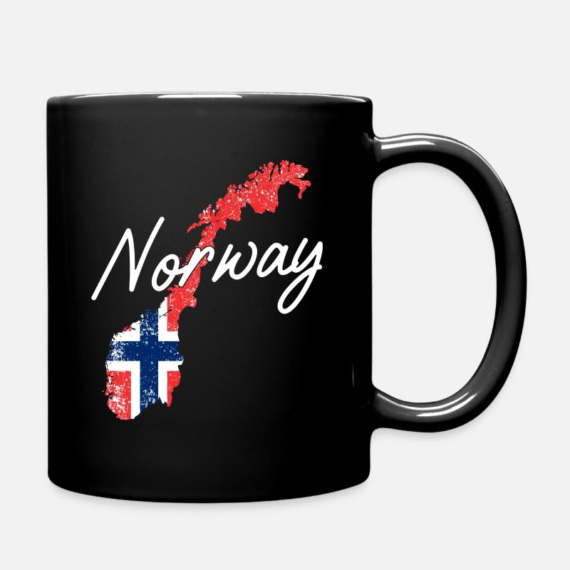 Norwegen Flagge Land Norwegisch Geschenk Nation - Tasse einfarbig - Schwarz