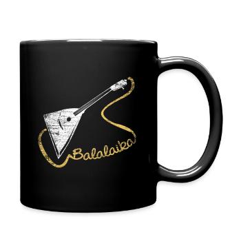 Balalaika Geschenk - Tasse einfarbig - Schwarz - Rechts