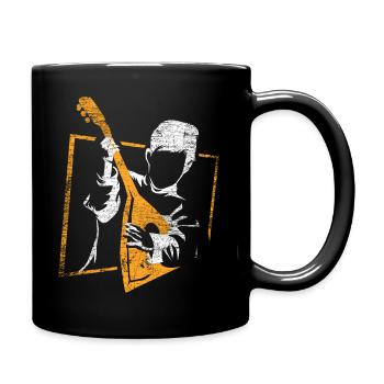 Balalaika Geschenk - Tasse einfarbig - Schwarz - Rechts