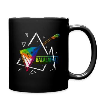 Balalaika Polygon Geschenk - Tasse einfarbig - Schwarz - Rechts