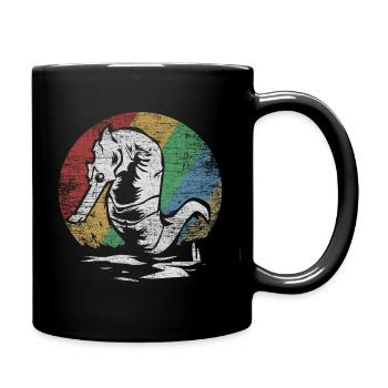 Seepferdchen Geschenk - Tasse einfarbig - Schwarz - Rechts
