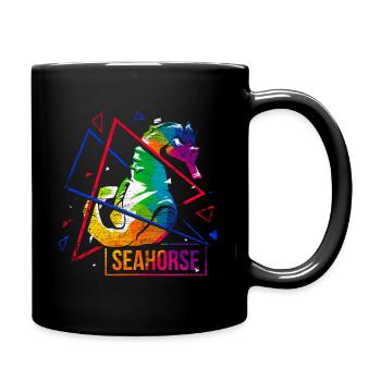 Seahorse polygon gift - Full Colour Mug - black - Right