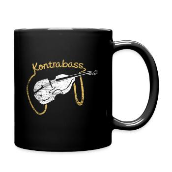 Musicien contrebasse - Mug uni - noir - Droite