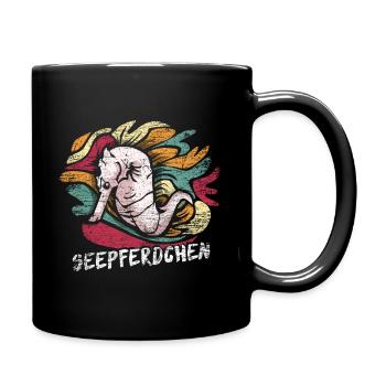Seepferdchen Geschenk - Tasse einfarbig - Schwarz - Rechts