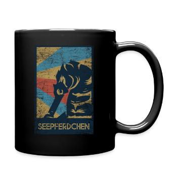 Seepferdchen Geschenk - Tasse einfarbig - Schwarz - Rechts
