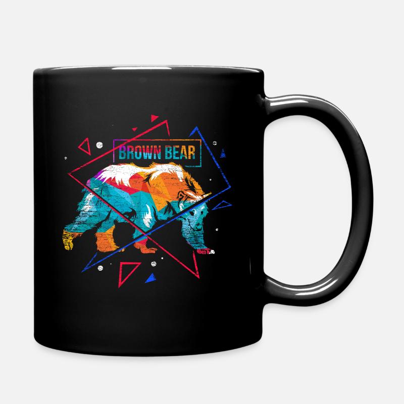 Polygone ours brun - Mug uni - noir