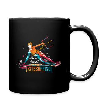 Cadeau polygone de kitesurf - Mug uni - noir - Droite