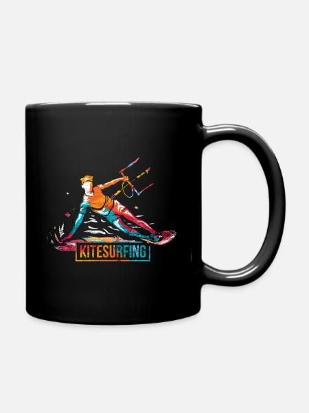 Cadeau polygone de kitesurf - Mug uni - noir