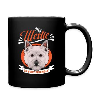 West Highland White Terrier - Tasse einfarbig - Schwarz - Rechts