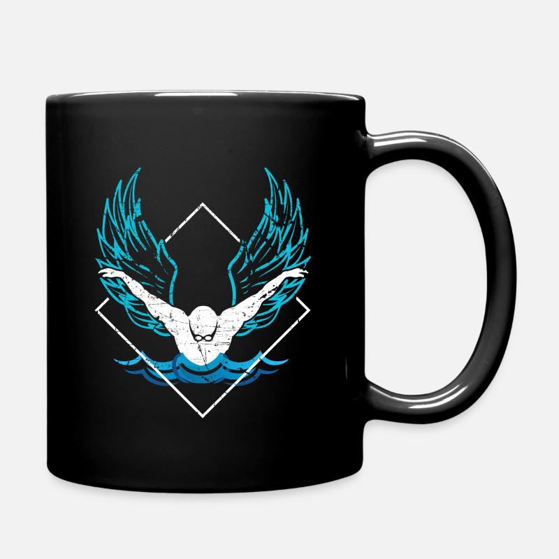 Wings float cool gift - Full Colour Mug - black