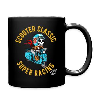 Squelette classique de scooters - Mug uni - noir - Droite