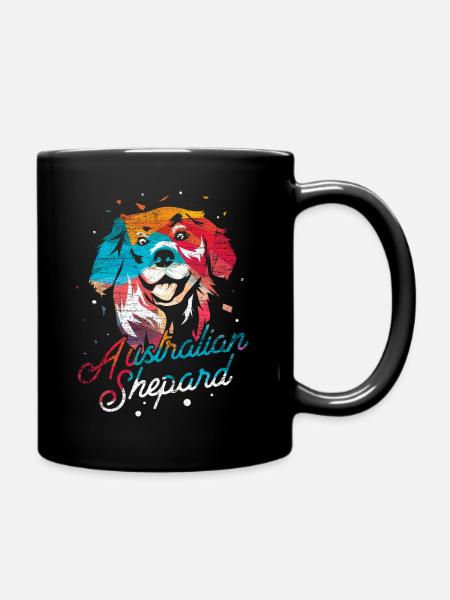 Polygone de berger australien - Mug uni - noir