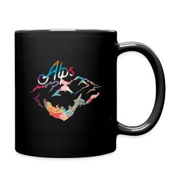 Cadeau polygone Alpes - Mug uni - noir - Droite
