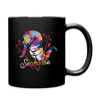 Seahorse polygon gift - Full Colour Mug - black - Right