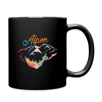 Cadeau polygone Alpes - Mug uni - noir - Droite