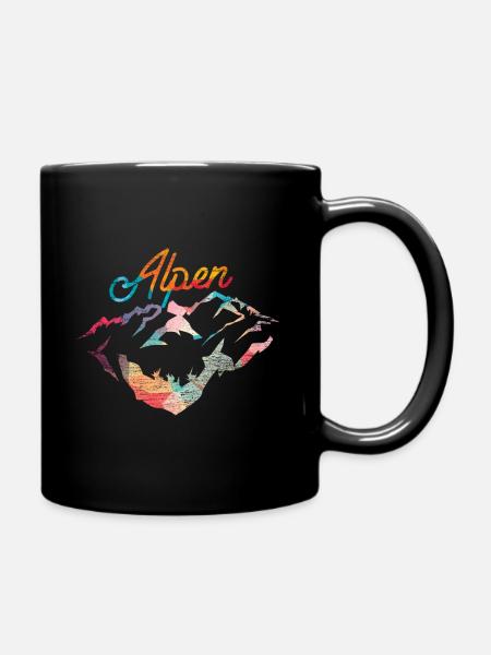 Cadeau polygone Alpes - Mug uni - noir