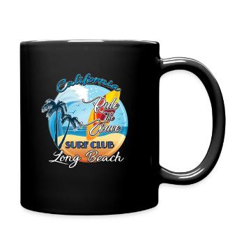 Auf Welle surfen - Tasse einfarbig - Schwarz - Rechts