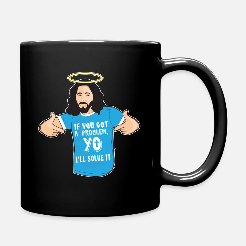 Funny Jesus Shirt Christian Meme Yo I’ll Solve It - Mug uni - noir