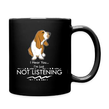 Basset Hound - Des proverbes drôles de chiens - Mug uni - noir - Droite