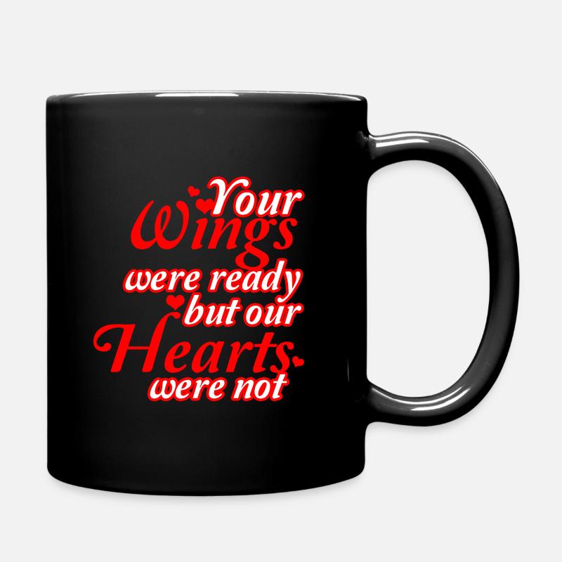 Engel Herzen - Tasse einfarbig - Schwarz