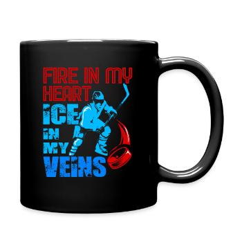 Eishockey Schlittschuh Schläger Puck Geschenkidee - Tasse einfarbig - Schwarz - Rechts