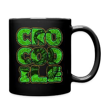 Krokodil Aligator Raubtier Reptilien Geschenk - Tasse einfarbig - Schwarz - Rechts
