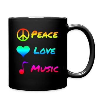 Peace Love Music Frieden Musik Symbol Geschenk - Tasse einfarbig - Schwarz - Rechts