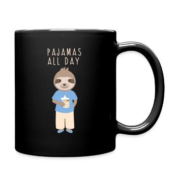 Pyjamas toute la journée. Pyjama paresseux - Mug uni - noir - Droite