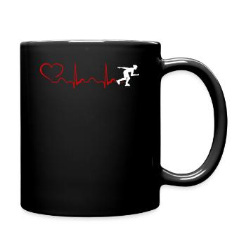 Roller Blade Heartbeat And Heart - Tasse einfarbig - Schwarz - Rechts