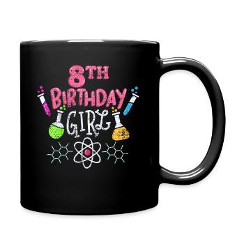 8th birthday science - Full Colour Mug - black - Right