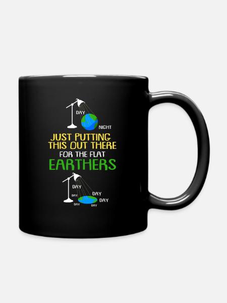 Flat Earth Society Reptiloiden Verschwörung - Tasse einfarbig - Schwarz