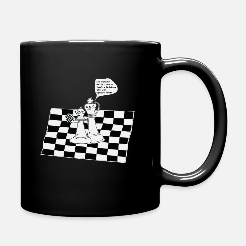 Schachfiguren Lustig - Tasse einfarbig - Schwarz