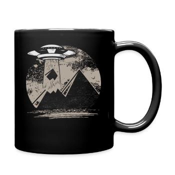 Pyramide Ufo Verschwörungstheorie Gizeh Cheops - Tasse einfarbig - Schwarz - Rechts