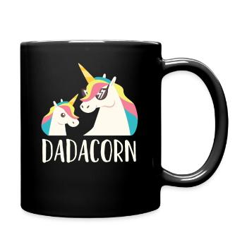 Unicorn Dad Dadacorn & Son Daughter Fathers Day - Full Colour Mug - black - Right