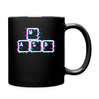 WASD Nerd Keyboard Gamer - Full Colour Mug - black - Right