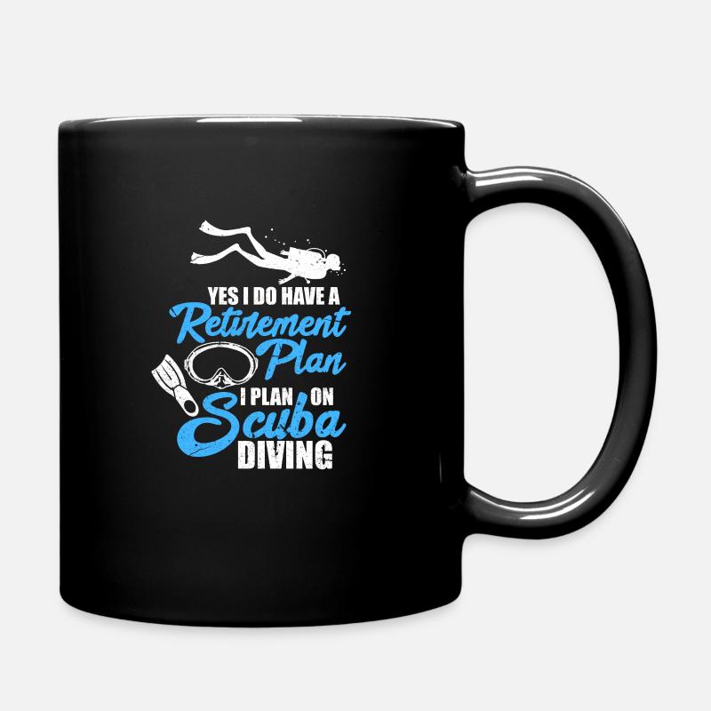 Diver Diving Retiree Grandpa Scuba Diving Gift - Full Colour Mug - black