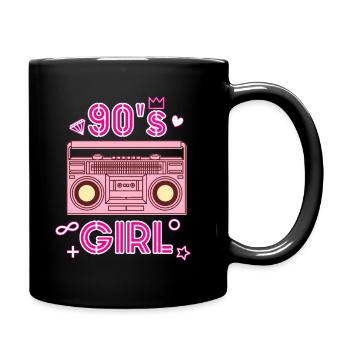90er Jahre Girl Vintage Retro Radio Geschenkidee - Tasse einfarbig - Schwarz - Rechts